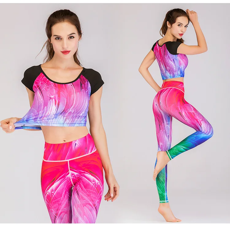 Для женщин пикантные Леггинсы для йоги Фитнес тренировки верхней одежды