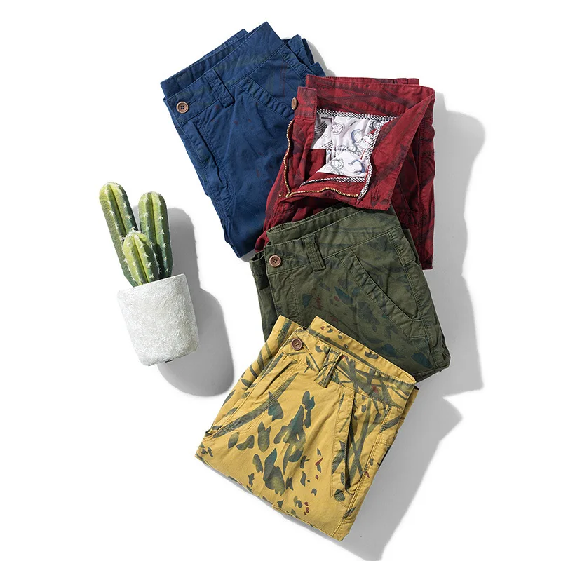 

Camouflage Camo Cargo Shorts Men 2020 New Cotton Men Casual Shorts Male Loose Man Military Short Pants Plus Size 28-38