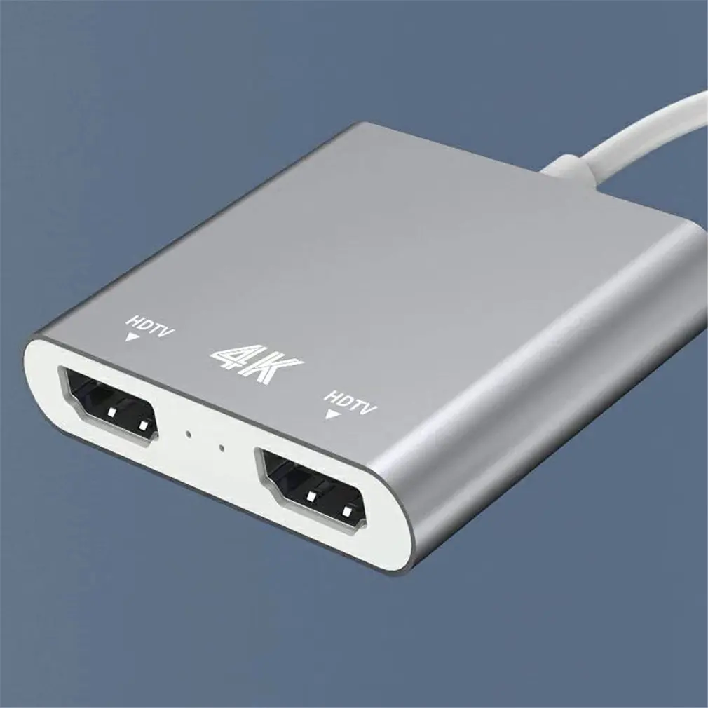 Адаптер USB C к HDMI dual 4K @ 60hz практичный конвертер высокоскоростной Прочный