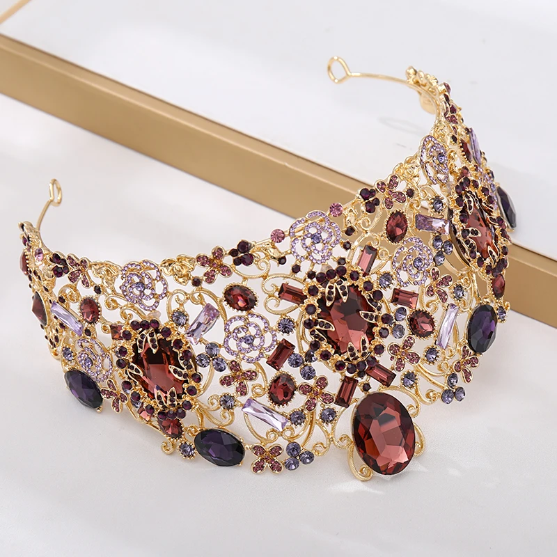 Женская винтажная корона в стиле барокко свадебная диадема золотого цвета с