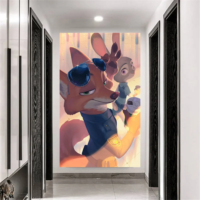 Disney аниме зверополис холст художественные картины Ник и Джуди постер печать