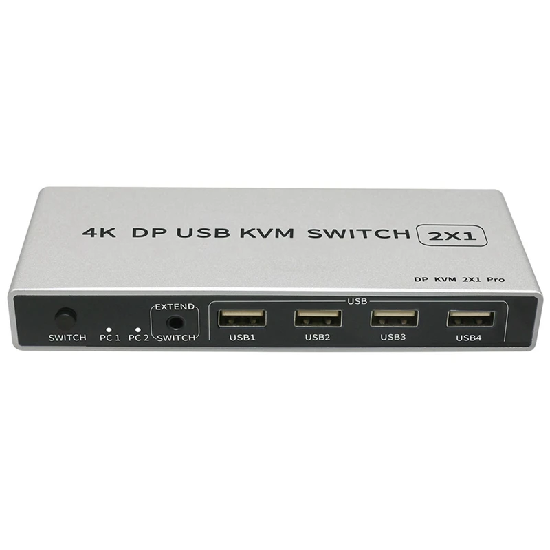 

Переключатель KVM DP 2 в 1 выход Ultra HD 4K 60 Гц DP USB KVM переключатель 2X1 2 в 1 выход устройство для совместного использования компьютера для ПК