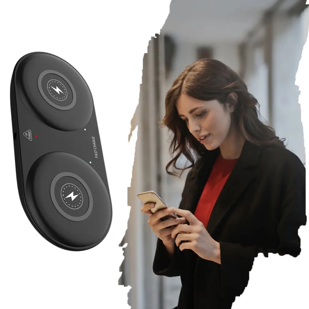 

Dual Coil Dual Mobile Phone Wireless Charger Fast Charging Intelligent Recognition Household Wireless Charging Device