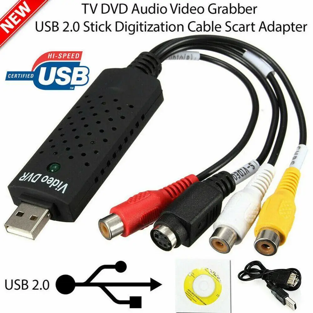 Адаптер видеозахвата USB 2 0 преобразователь для карт ТВ тюнер VCR DVD AV аудио разъем