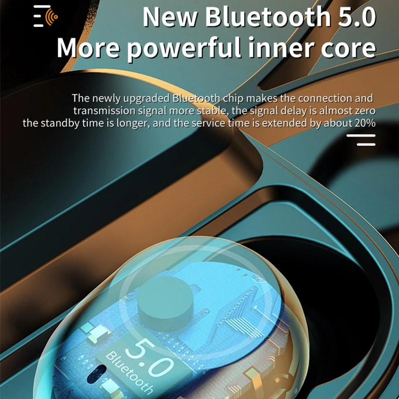 3500mah bluetooth wireless earphones with mic sports waterproof tws wireless headphones touch control headsets earbuds free global shipping