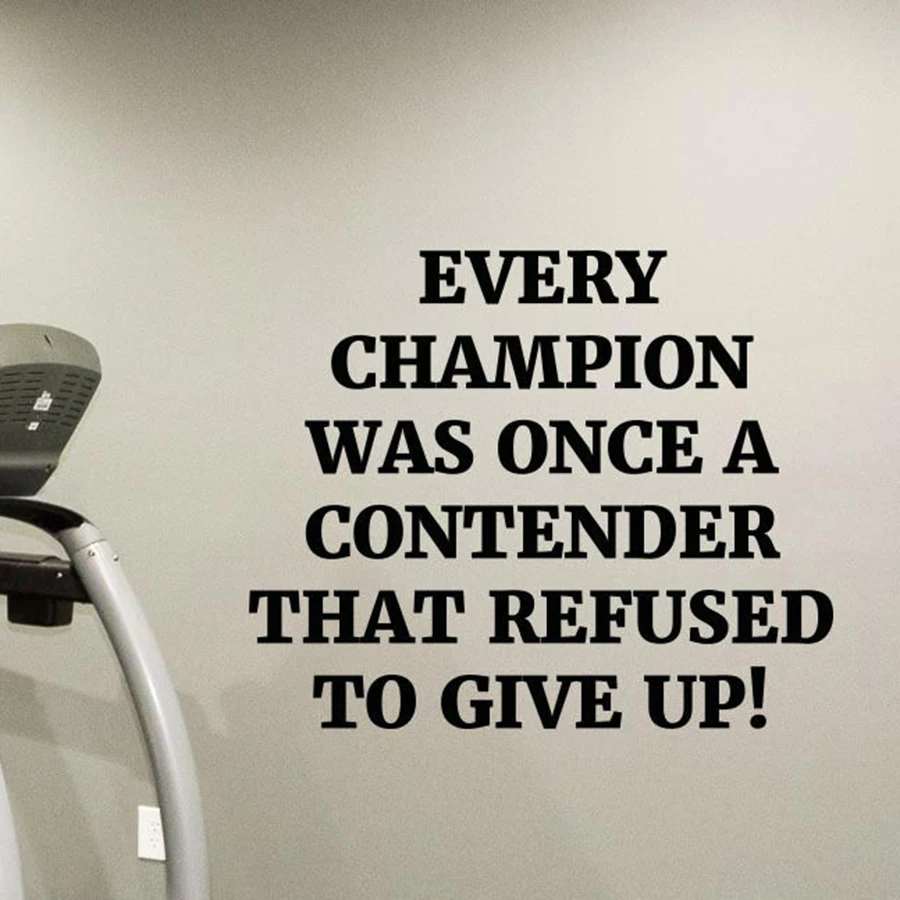 

Gym Wall Art Sticker Work Champion Quotes Fitness Poster Wall Vinyl Decals Home Gym Wall Art Mural Never Give up Home Decor C218