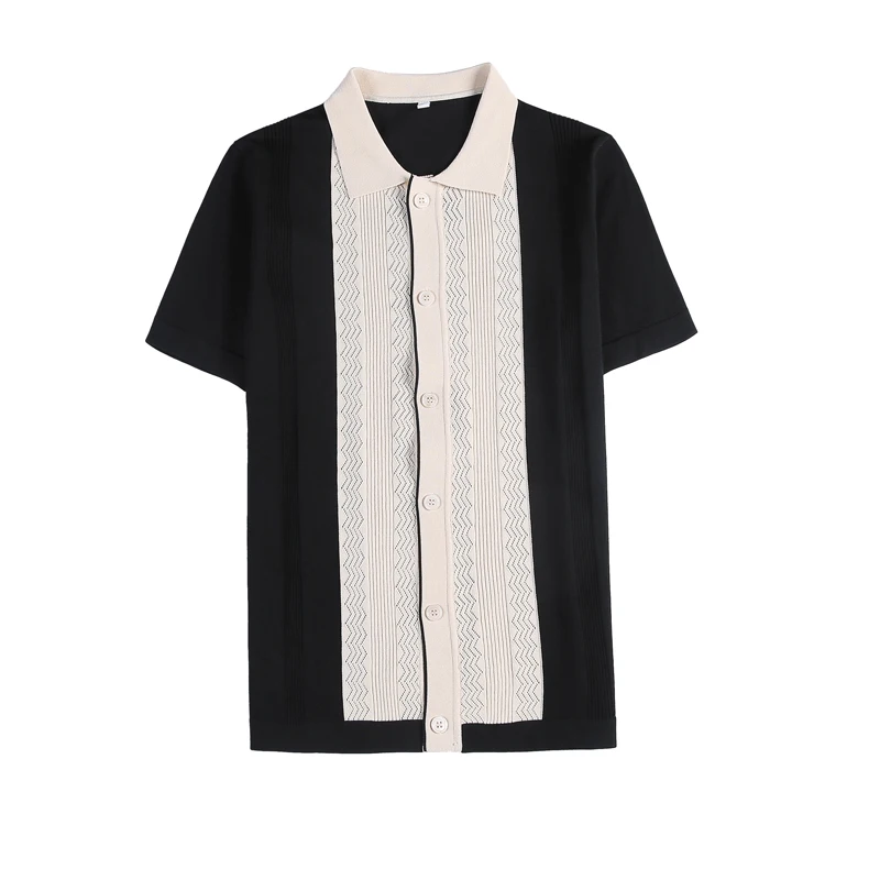 

High Quality Summer Short Sleeve Polo Shirt Men Clothing 2021 Fashion Contrast Color Slim Fit Casual Knitted Tee Shirts Homme