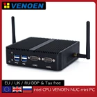 Настольный мини-ПК Celeron J4125 J4105, четыре ядра, два LAN, без вентилятора, Intel HD Graphics HTPC, неттоп, Barebone, Windows 10, Linux