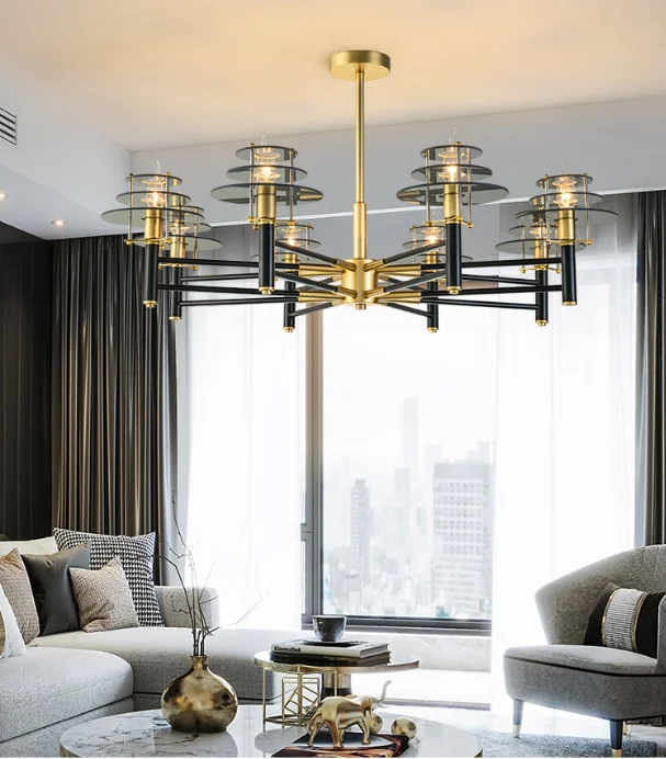 

Light luxury chandelier living room lamp modern minimalist creative personality bedroom lamp Nordic American chandelier