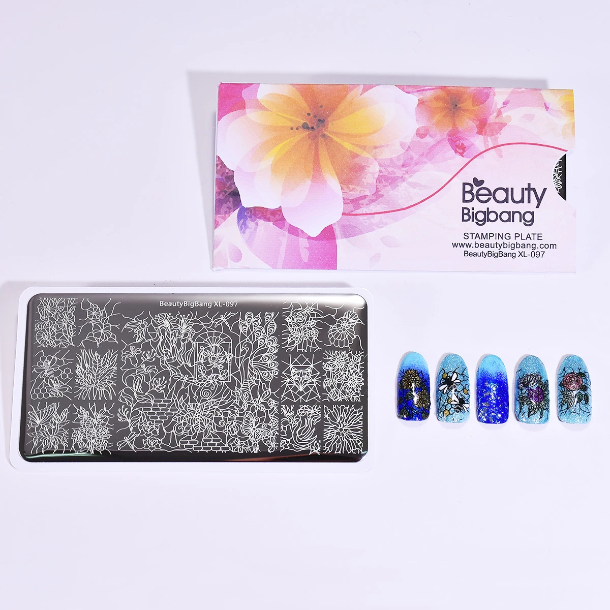 Шаблоны для штамповки ногтей BeautyBigbang трафареты дизайна в полоску с принтом