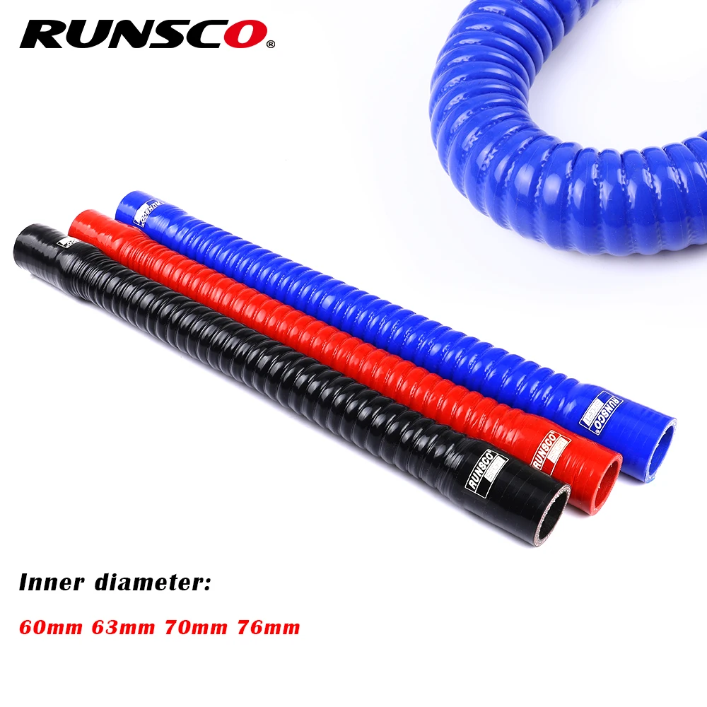 

Car Silicone Flexible Hose ID 60 63 70 76mm for Water Radiator Tube for Air Intake High Pressure Rubber Joiner Pipe For Audi