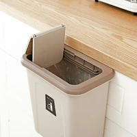 7l wall mounted foldable waste bin kitchen cabinet door hanging trash bin garbage car trash can wall household cleaning gadgets