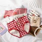 5 шт.компл., милые женские сексуальные трусики с героями мультфильмов, хлопковое нижнее белье, трусы для девочек, стринги, мягкие женские трусы, шорты, женское белье