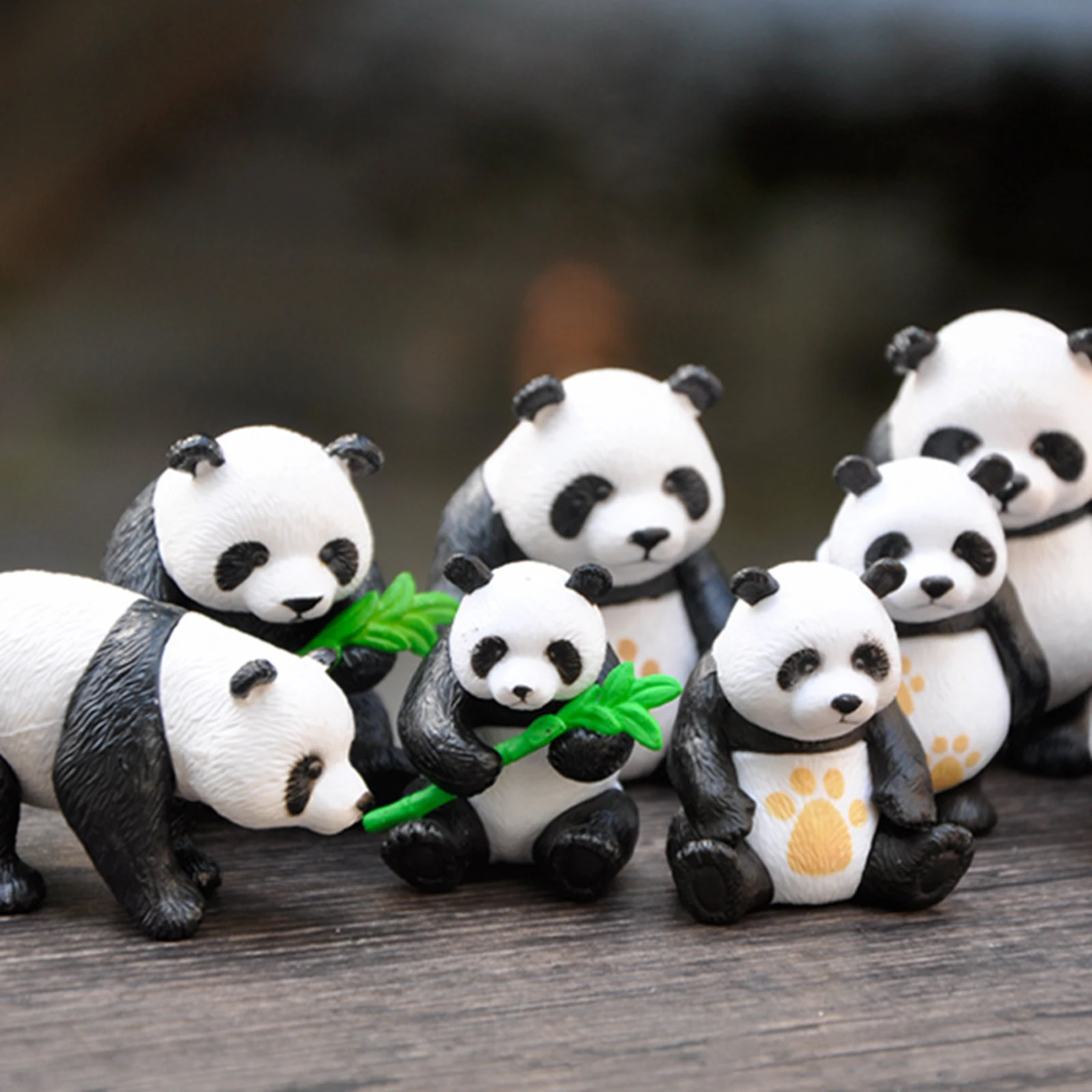 

6/8pcs Horse Panda Moss Micro Landscape Terrarium Figurine Decoration Resin Funny Panda Babies Ornament Fairy Garden Miniature