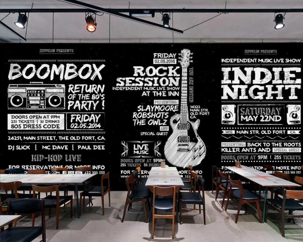 

Dropship Free Shipping Restaurant Custom 3D Wallpaper Mural Retro Vintage Blackboard Chalk Graffiti Wallpaper Mural From China