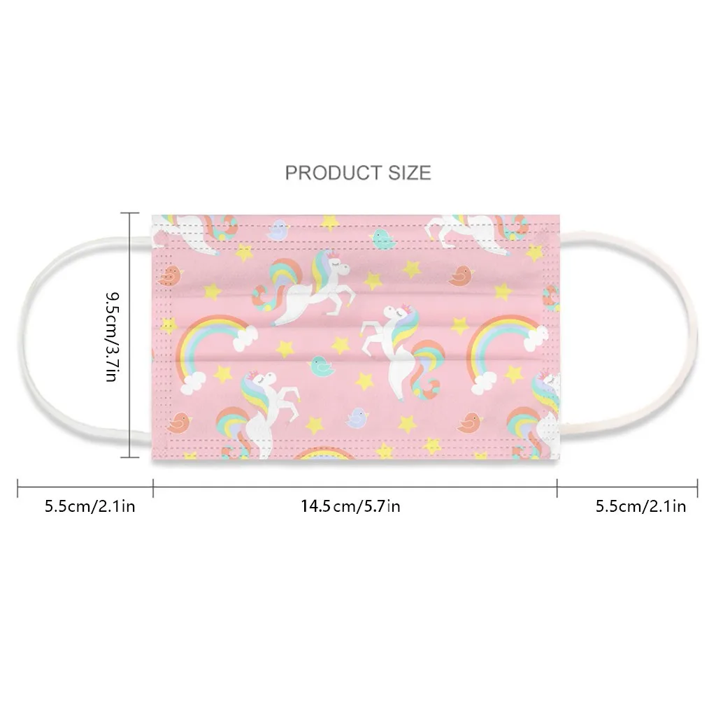 

Headband 50PC Lovely Print Children's Mask Disposable Face Mask 3 Ply Ear Loop Mask Maske Mascarillas Drop Shipping