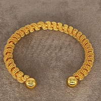 24k gold color ethiopian jewelry bangles for women luxury dubai kids banglesbracelet africanarab children weeding jewelry gift