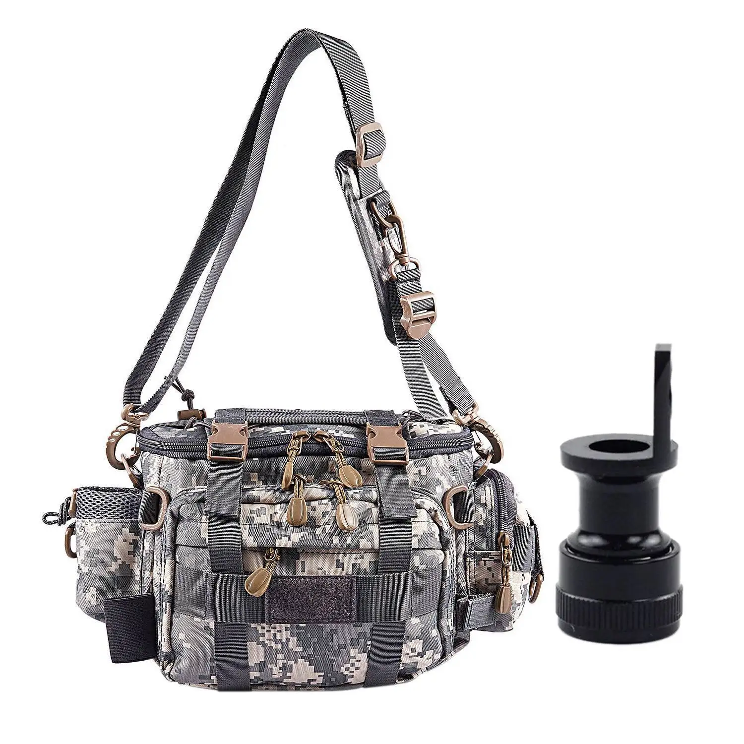 

Dropship-Fishing Bag Waterproof Outdoor Single Shoulder Fishing Waist Pack Bag with Foldable Bike Pedal Quick Release Buckle