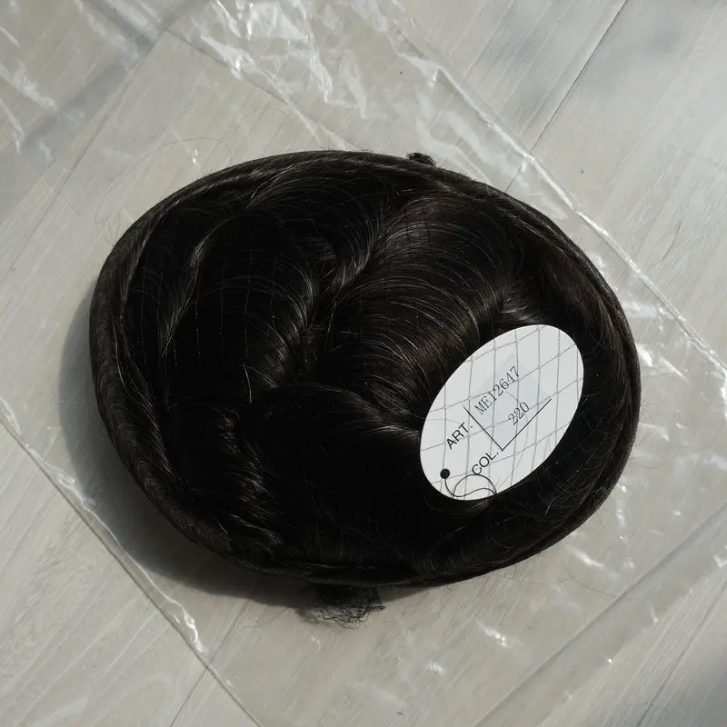 Hstonir моно Пьеса Топ волос с NPU наиболее прочный тупею индийский Волосы Remy удобные кусок волос H033 - Парик Цвет: 220 #