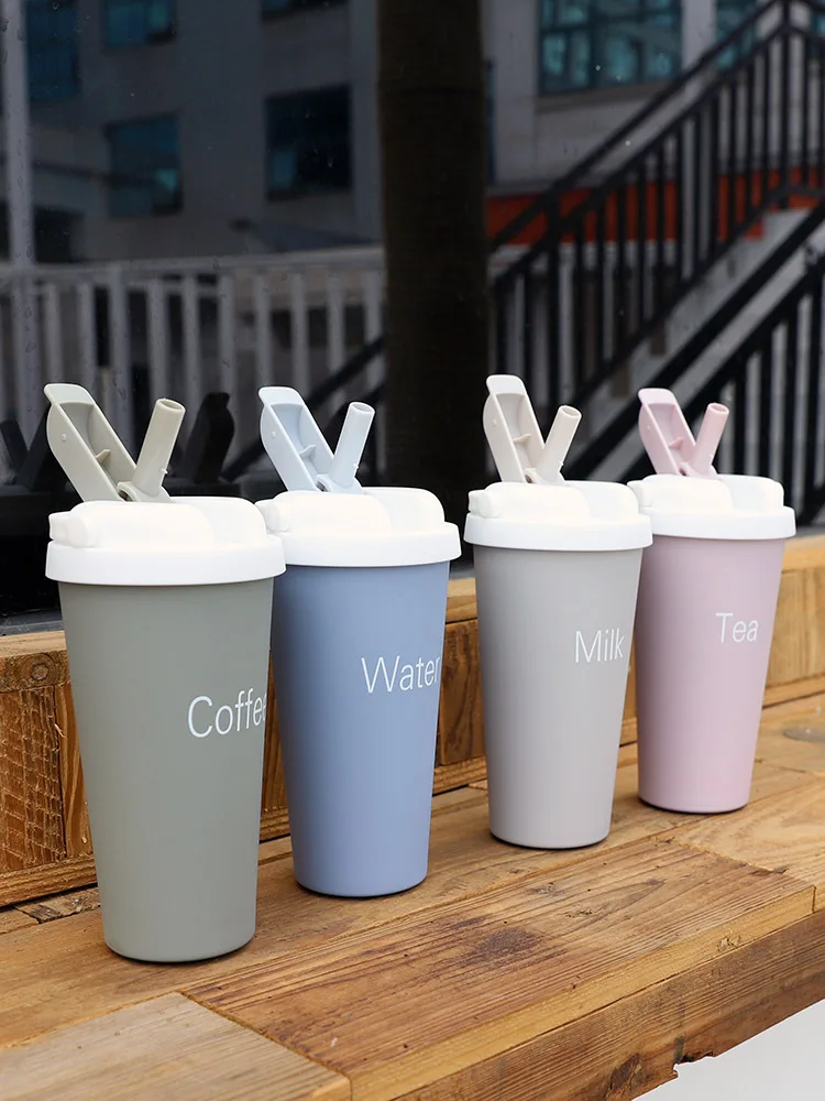 

500ml Kawaii Hot Water Water Bottle for Girls Stainless Steel Thermos Coffee Cup with Straw Tea Garrafa Thermo Cup for Coffee