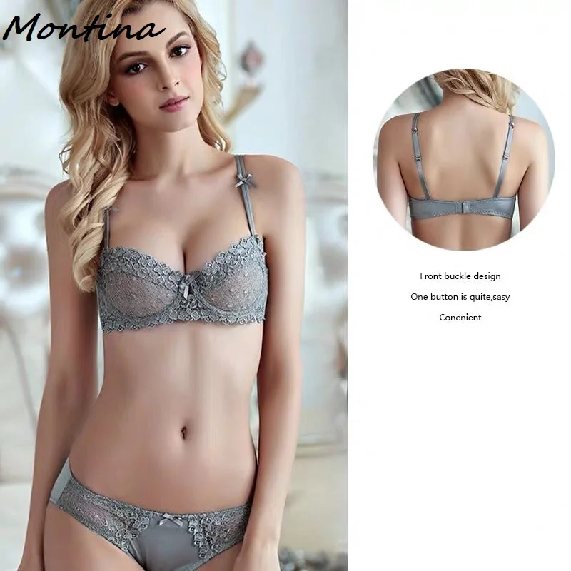 Бюстгальтер женский прозрачный с полупрозрачной чашкой|Комплекты нижнего белья|