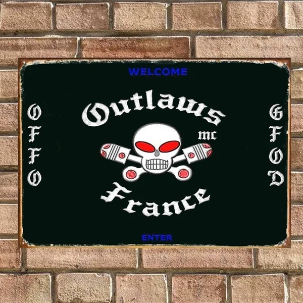 

Vintage Outlaws France Tin Sign Metal Sign Metal Poster Metal Decor Wall Sign Wall Poster Wall Decor