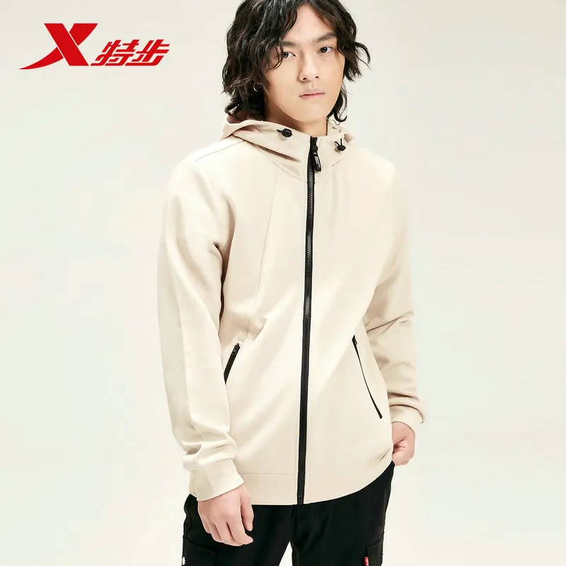 Xtep Мужская спортивная куртка осенняя Новая модная повседневная трикотажная на