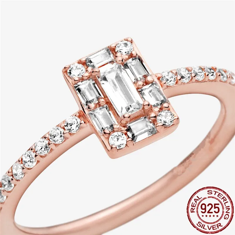 

925 sterling silver ring Shiny Square Halo Classic style jewelry Zircon Moissanite ring Wedding Party Anniversary Ring For Women