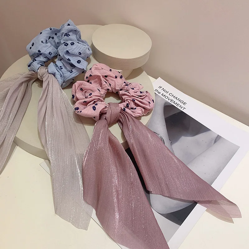 

Candy-colored Hair Band Women's Long Hair Ribbon Girl Sweet Elastic Hair Band Ponytail Streamer Wavelet Nodding Rope