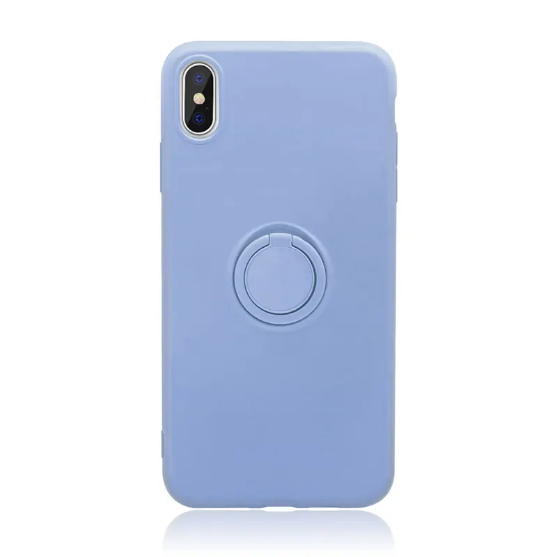 Для iPhone XR чехол силиконовый жидкий силиконовый чехол с кольцом-держателем противоударный чехол для телефона для iPhone X XS Max 8 Plus 7 6 6S 8 Plus 11 Pro 7plus подставка для пальцев аксессуары - Цвет: Фиолетовый