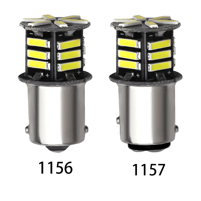 

2PC 1156 Led Canbus 21SMD 7020 P21w Bulb 1156 1157 Bulb Brake Lights Turn Signal Light Parking Reverse Lamp BA15S (1156) White
