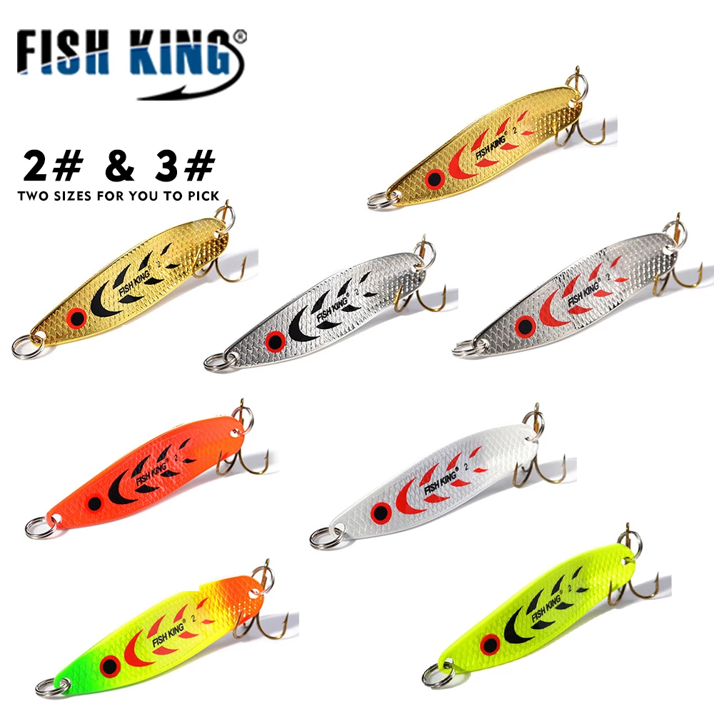 

FISH KING 20g 30g Metal Fishing Lure Hard Spoon For Fishing Artificial Wobblers For Trolling Trout Spinners Spoon Bait Bass Pike