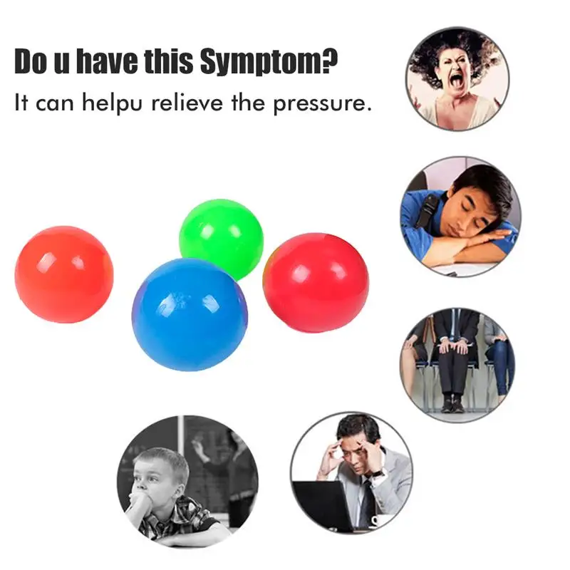 

Stick Wall Balls Fidget Toys 8 Pcs 3Colors Sticky Target Ball Fluorescent Ceiling Ball Anti-stress Decompression Toy