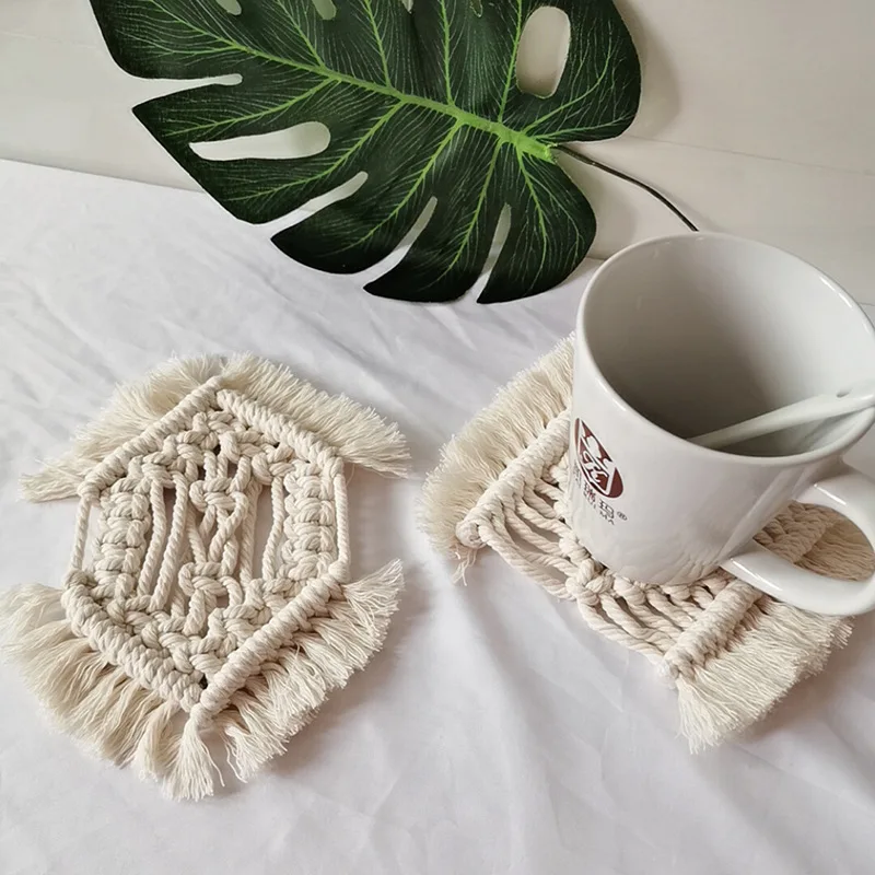 Подставки в богемном стиле для макраме геометрический узор подставки