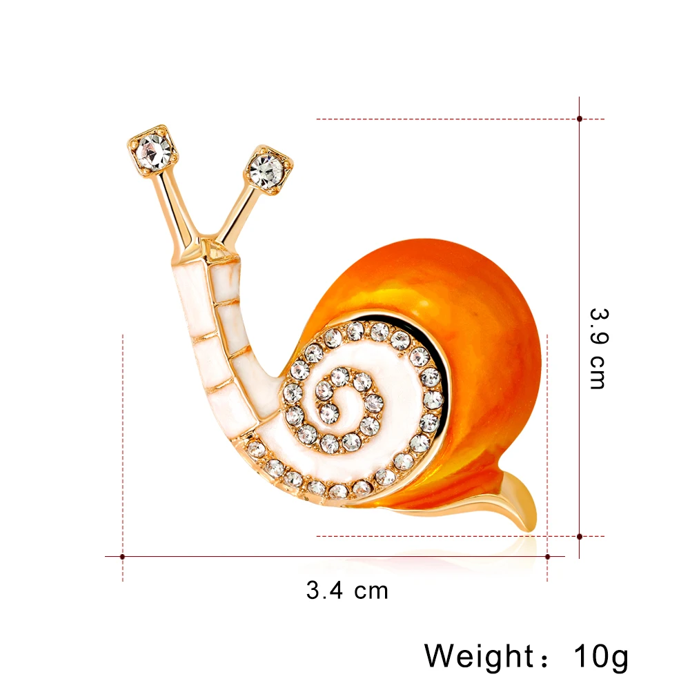 

Cute Playful Snail Brooch Pins Golden Shell Dazzling Zircon Horn Brooches For Women Men Costume Lapel Pins Jewelry Gift