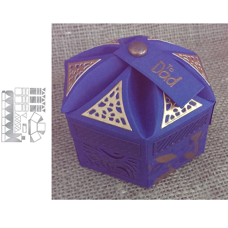 8 Gift Box Cut Dies DIY Scrapbooking Dies New Metal Steel Cutting Dies Stencils Book Photo Album Card Crafts Embossing - Цвет: 8