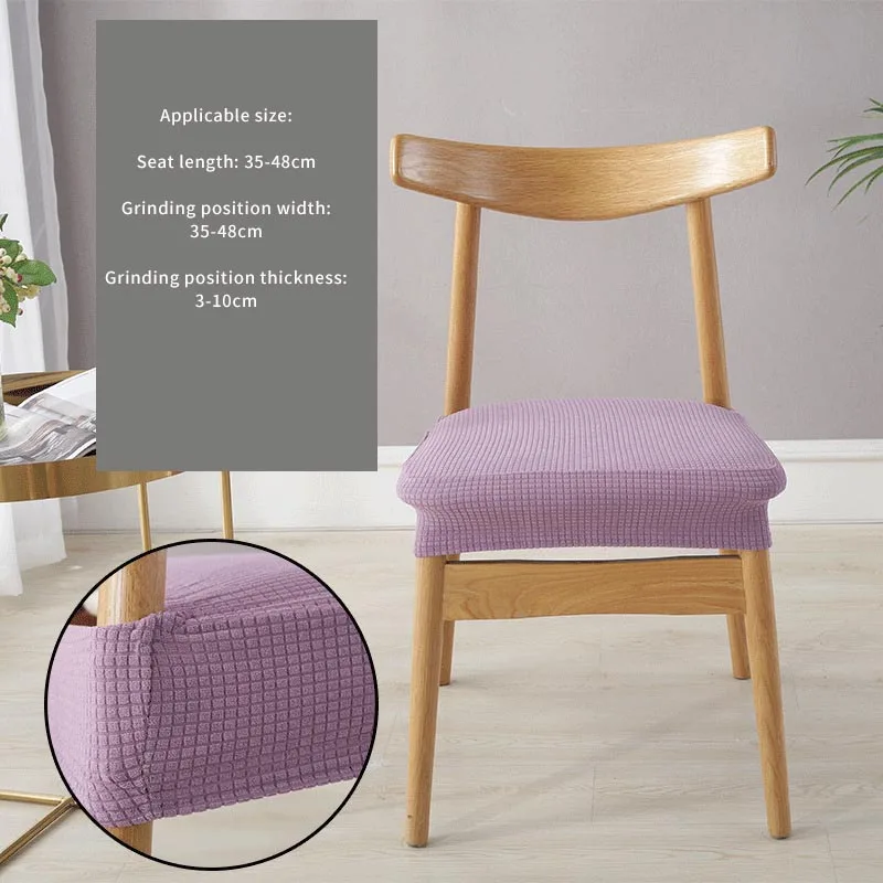 

Waterproof Chair Cover Stretch Slipcover With No Back For Dining Room Solid Removable Spandex Seat Covers For Bedroom Home Decor