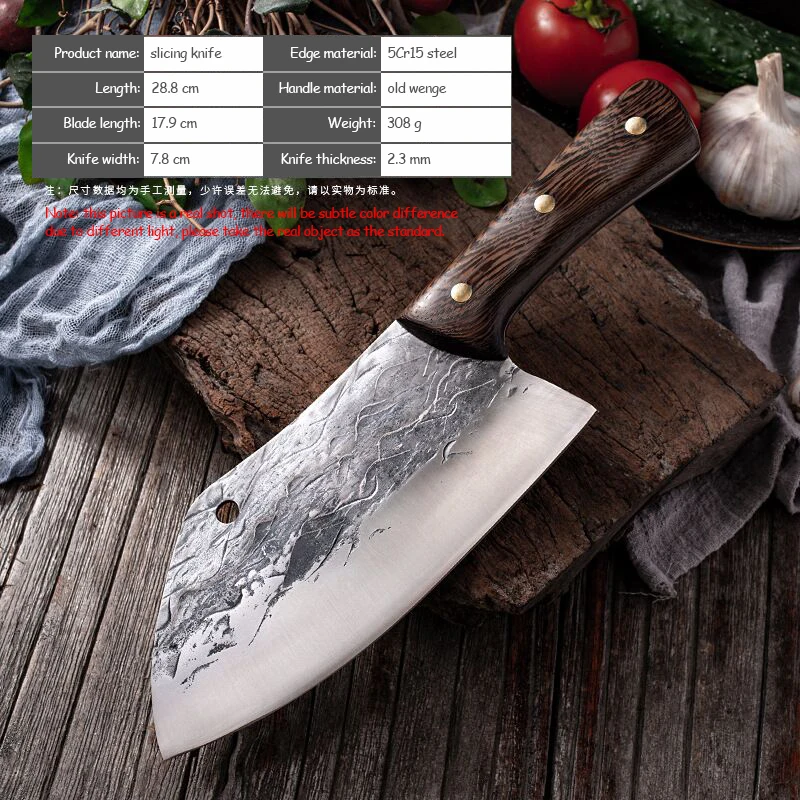 Кованый нож для нарезки кухонный мяса домашняя посуда многофункциональное