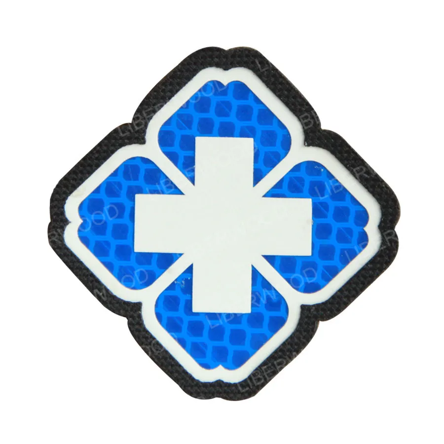 Светоотражающий медицинский Красный Крест EMS EMT MED тактическая нашивка инфракрасная IR Первая помощь Военная нравственная повязка на руку застежка-крючок Поддержка 2 дюйма - Цвет: 7