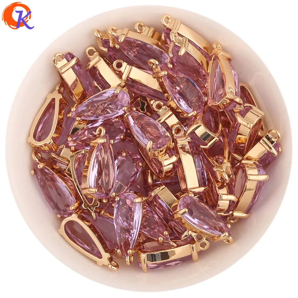 Purple Сердечный Дизайн 50 шт 8*18 мм ювелирные аксессуары/амулеты ювелирные изделия/DIY серьги изготовление/ручная работа/застежки для сережек/Хрустальная подвеска - Цвет: Purple