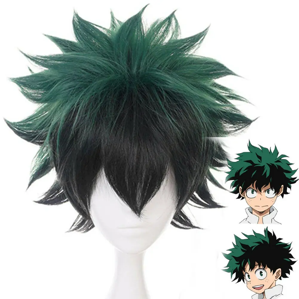 Короткая футболка с героями из японского аниме Косплэй парики Izuku Midoriya Парик Мой