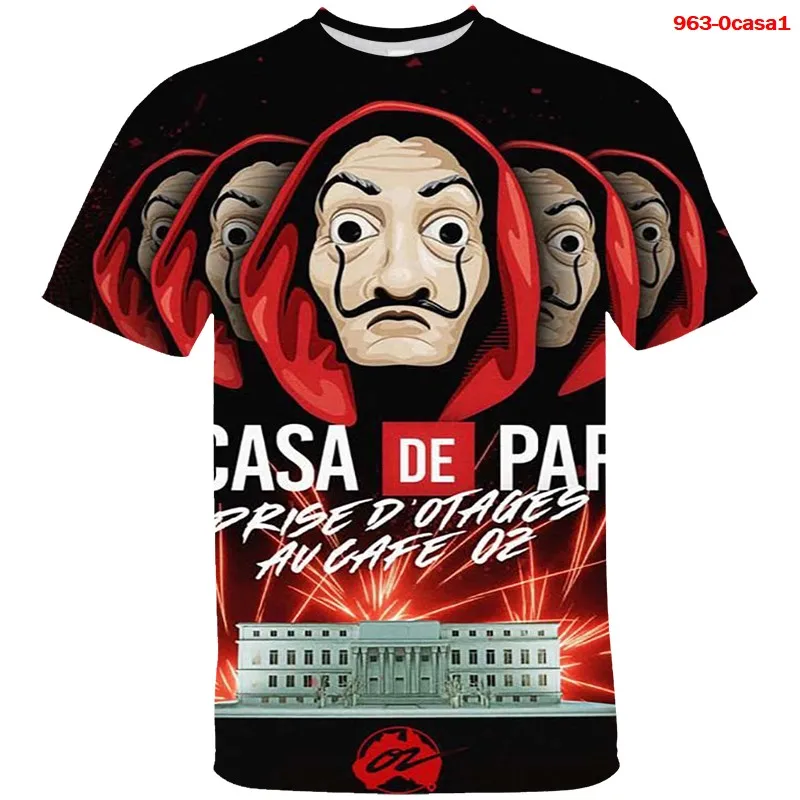 

La Casa De Papel Tshirt Money Heist Tees TV Series T Shirt House of Paper Funny Girls T-Shirts Tops Short Sleeves For Teens