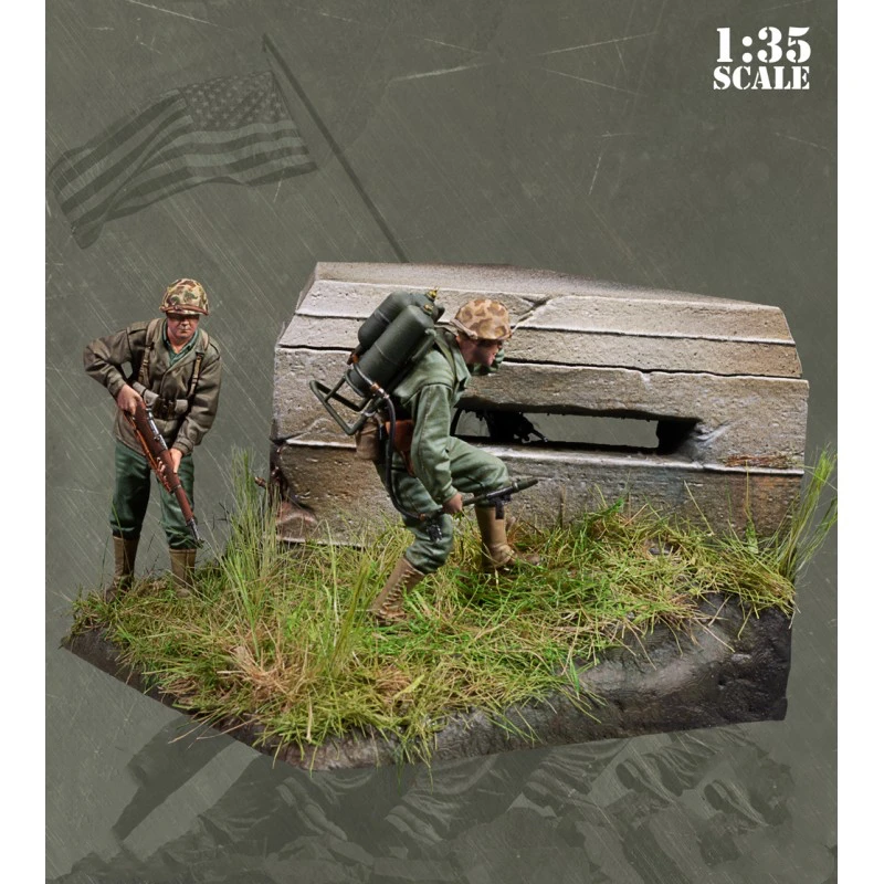 Фигурка GK из 1/35 смолы включает 2 фигурки и декорации бункерный Пробег