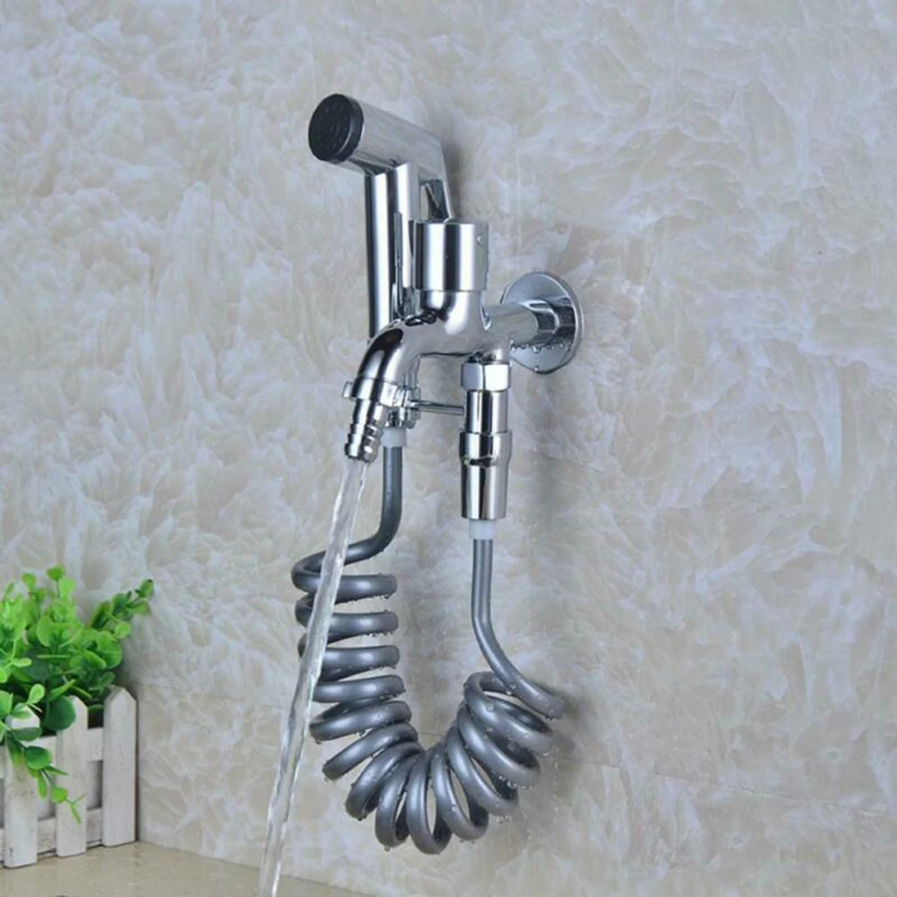 

1pc 0.35-2m Free Expansion Shower Hose Home Plastic Spring Flexible Shower Hose Rain Shower Cover Bidet Spray Connection Hose