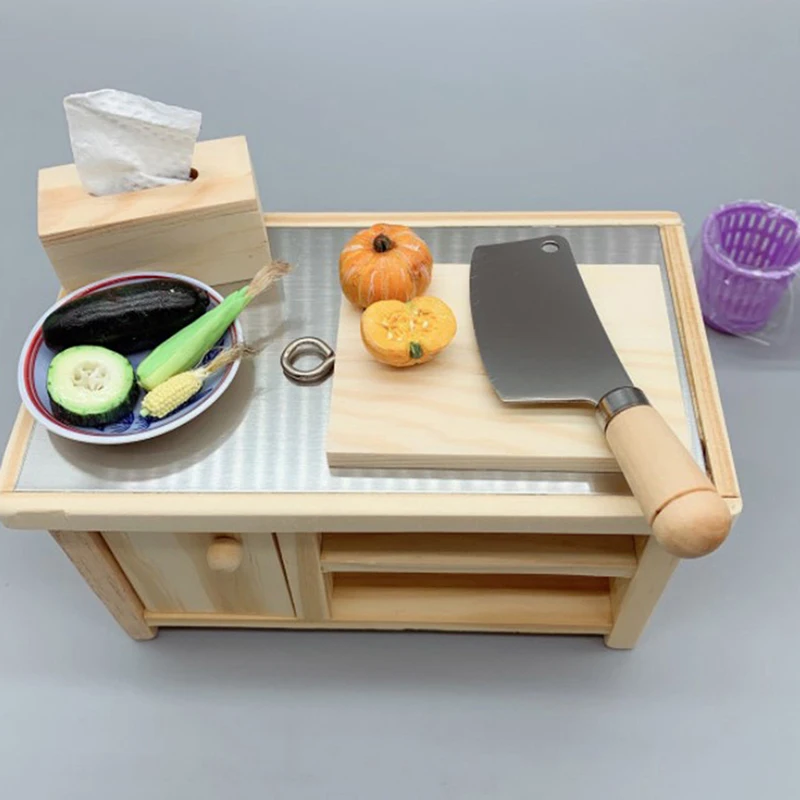 

1PC Dollhouse Miniature Simulation Mini Knife Board Kitchene Cutting Tool For Dollhouse Decoration