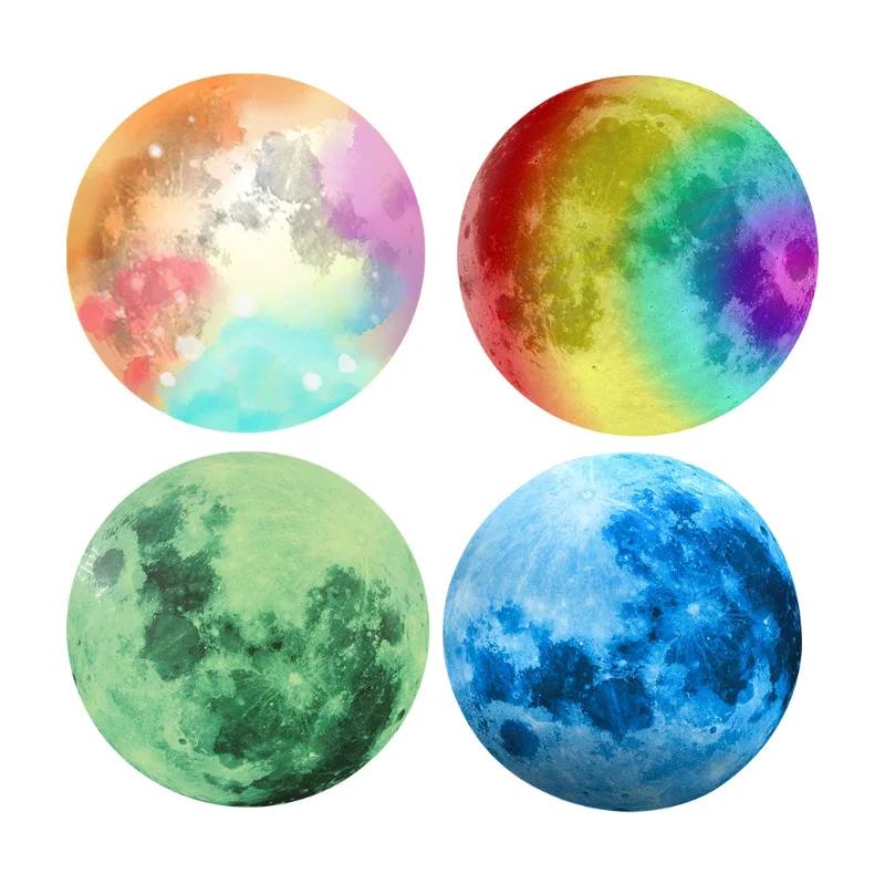 

8/10/20/30cm Multi-color Luminous Moon Wall Stickers Baby Girls Bedroom Room Decoration Glow In The Dark Wall Decals For Kids