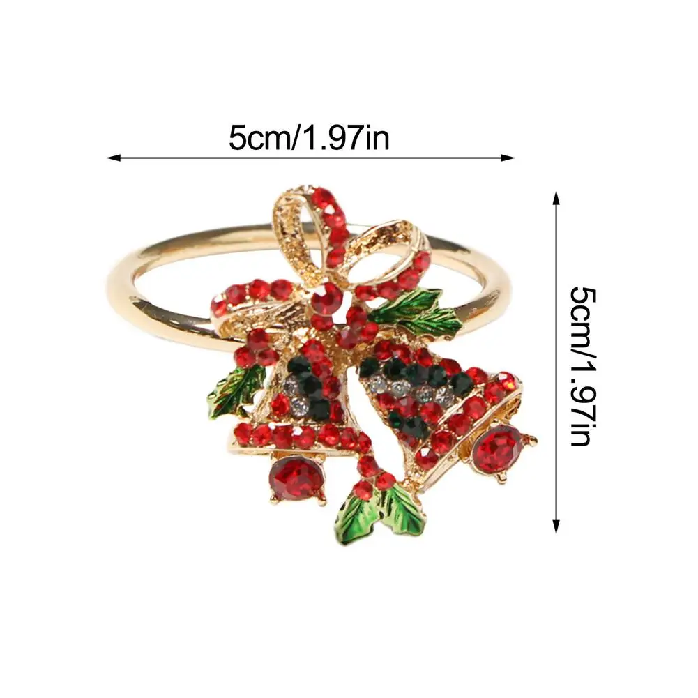 

6pcs Christmas Napkin Holder Alloy High-quality Durable Snowflake Napkin Ring For Home Hotel Restaurant Dinner Christmas Decor