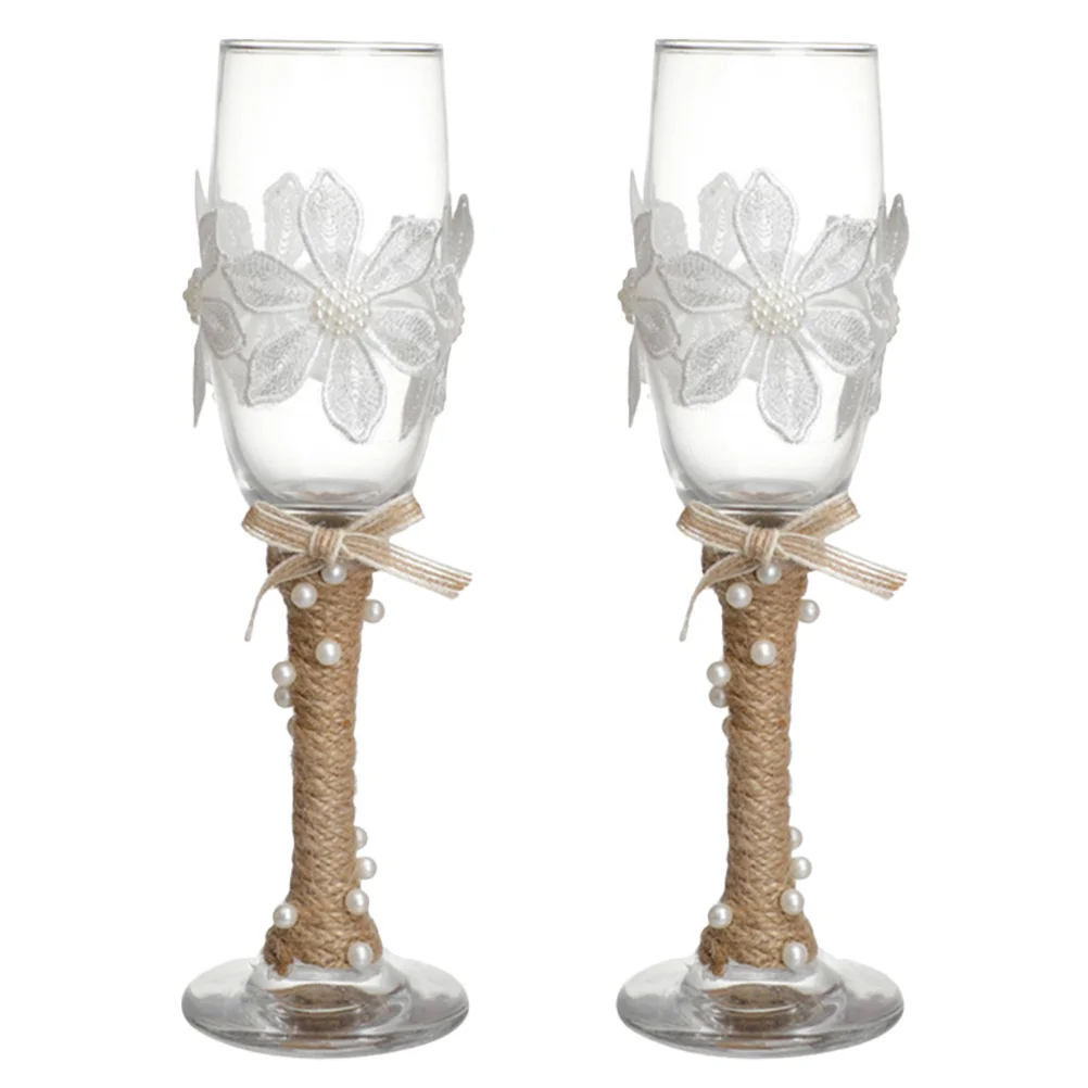

2pcs Exquisite Red Goblet Western Wedding Goblet Toast Cups for Guest