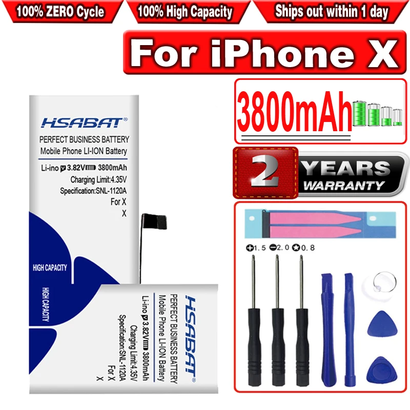 

HSABAT 3800mAh Battery for iphone X