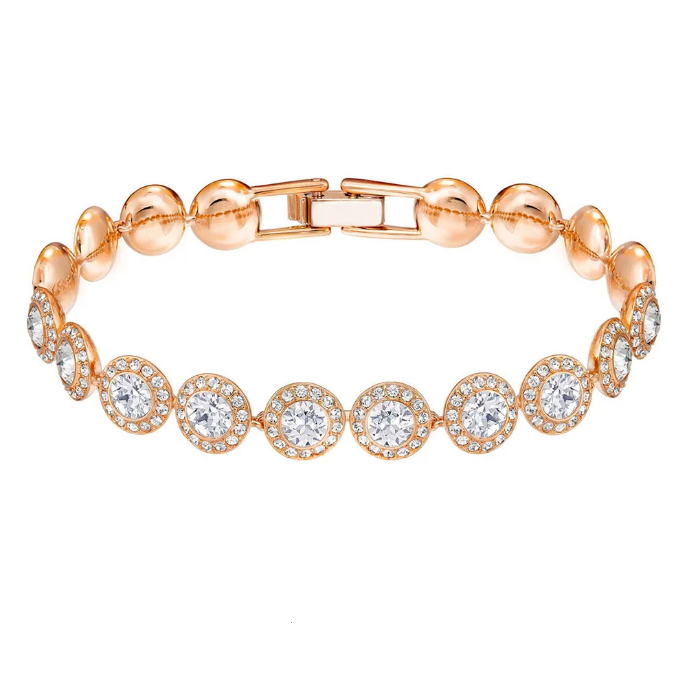 Новый золотистый браслет MANDY с голубыми кристаллами|Цепочки и браслеты| |